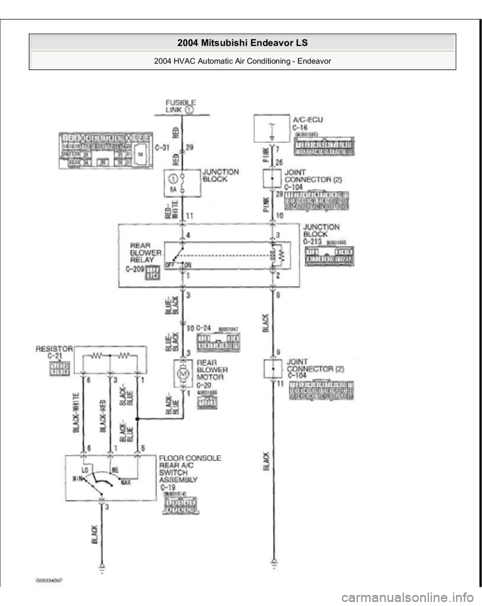 MITSUBISHI ENDEAVOR 2004  Service Repair Manual  
2004 Mitsubishi Endeavor LS 
2004 HVAC Automatic Air Conditioning - Endeavor
   