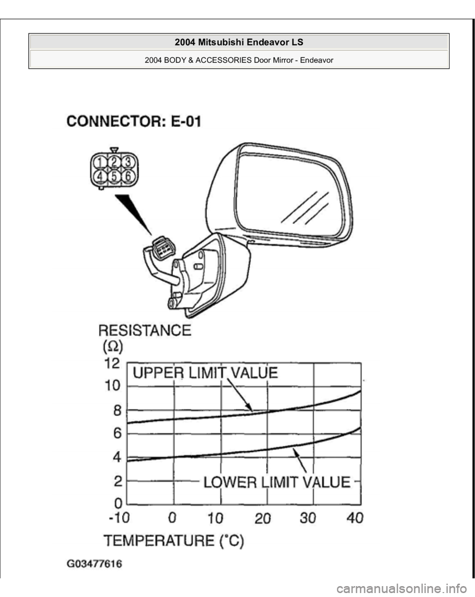 MITSUBISHI ENDEAVOR 2004  Service Repair Manual  
2004 Mitsubishi Endeavor LS 
2004 BODY & ACCESSORIES Door Mirror - Endeavor
   
