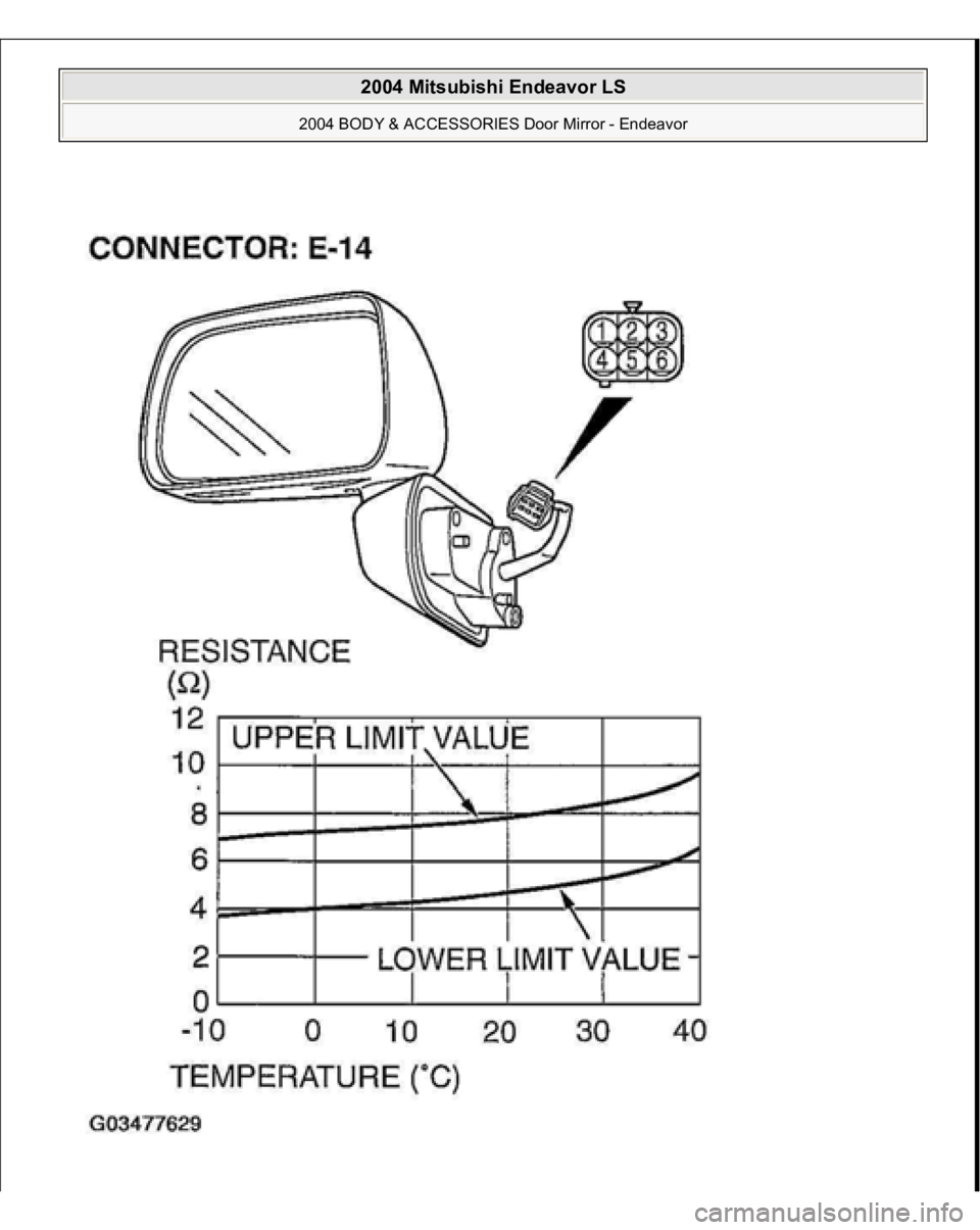 MITSUBISHI ENDEAVOR 2004  Service Repair Manual  
2004 Mitsubishi Endeavor LS 
2004 BODY & ACCESSORIES Door Mirror - Endeavor
   