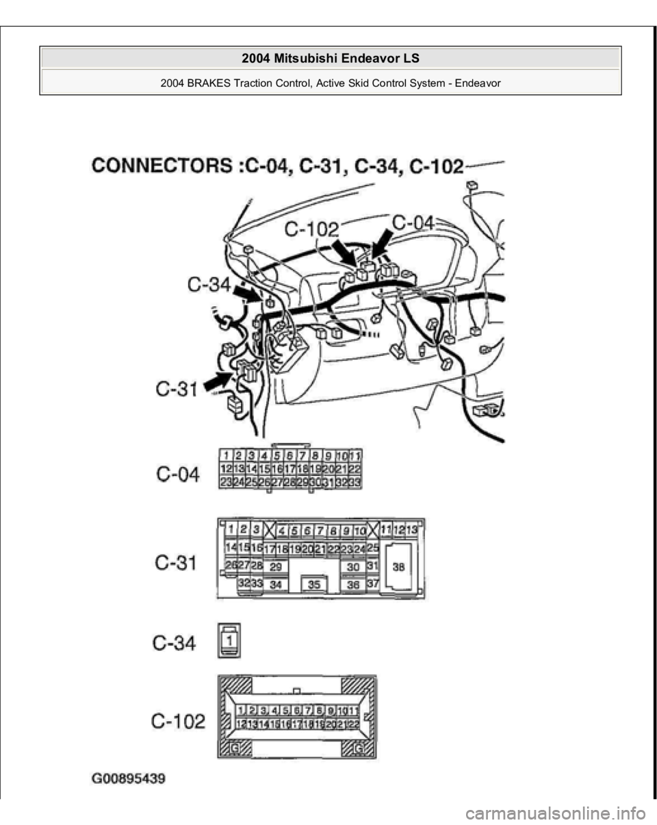 MITSUBISHI ENDEAVOR 2004  Service Repair Manual  
2004 Mitsubishi Endeavor LS 
2004 BRAKES Traction Control, Active Skid Control System - Endeavor
   