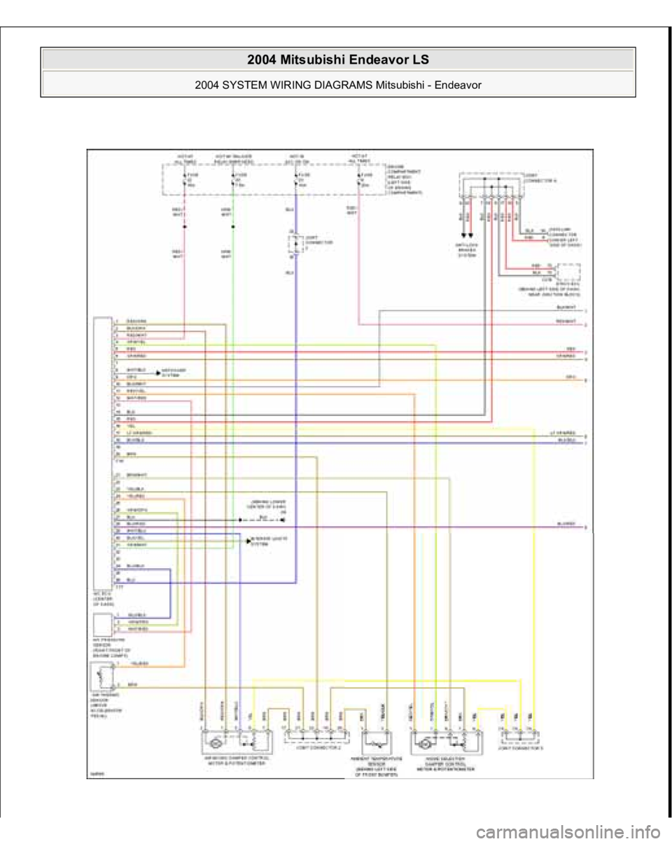 MITSUBISHI ENDEAVOR 2004  Service Repair Manual  
2004 Mitsubishi Endeavor LS 
2004 SYSTEM WIRING DIAGRAMS Mitsubishi - Endeavor
   