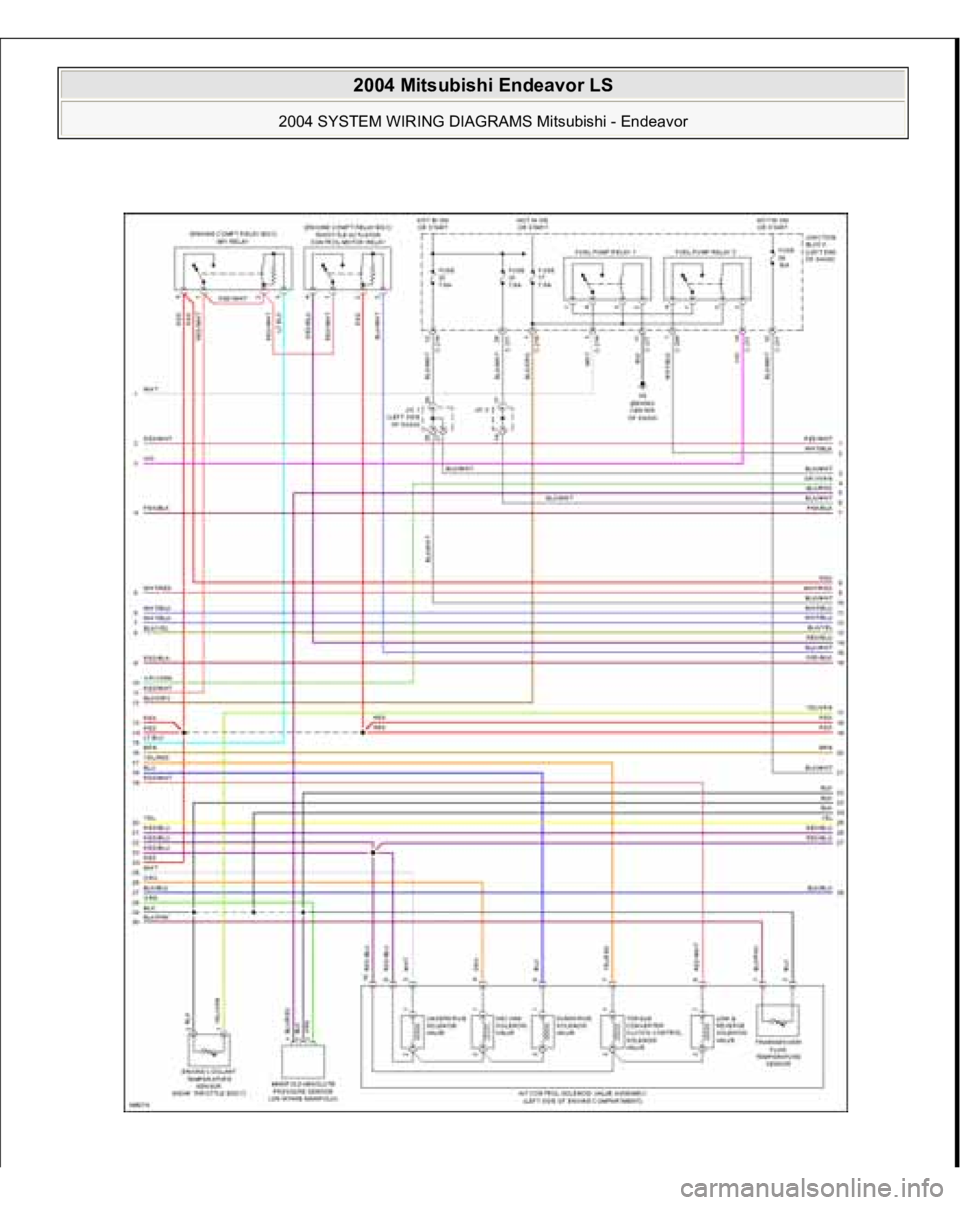 MITSUBISHI ENDEAVOR 2004  Service Repair Manual  
2004 Mitsubishi Endeavor LS 
2004 SYSTEM WIRING DIAGRAMS Mitsubishi - Endeavor
   