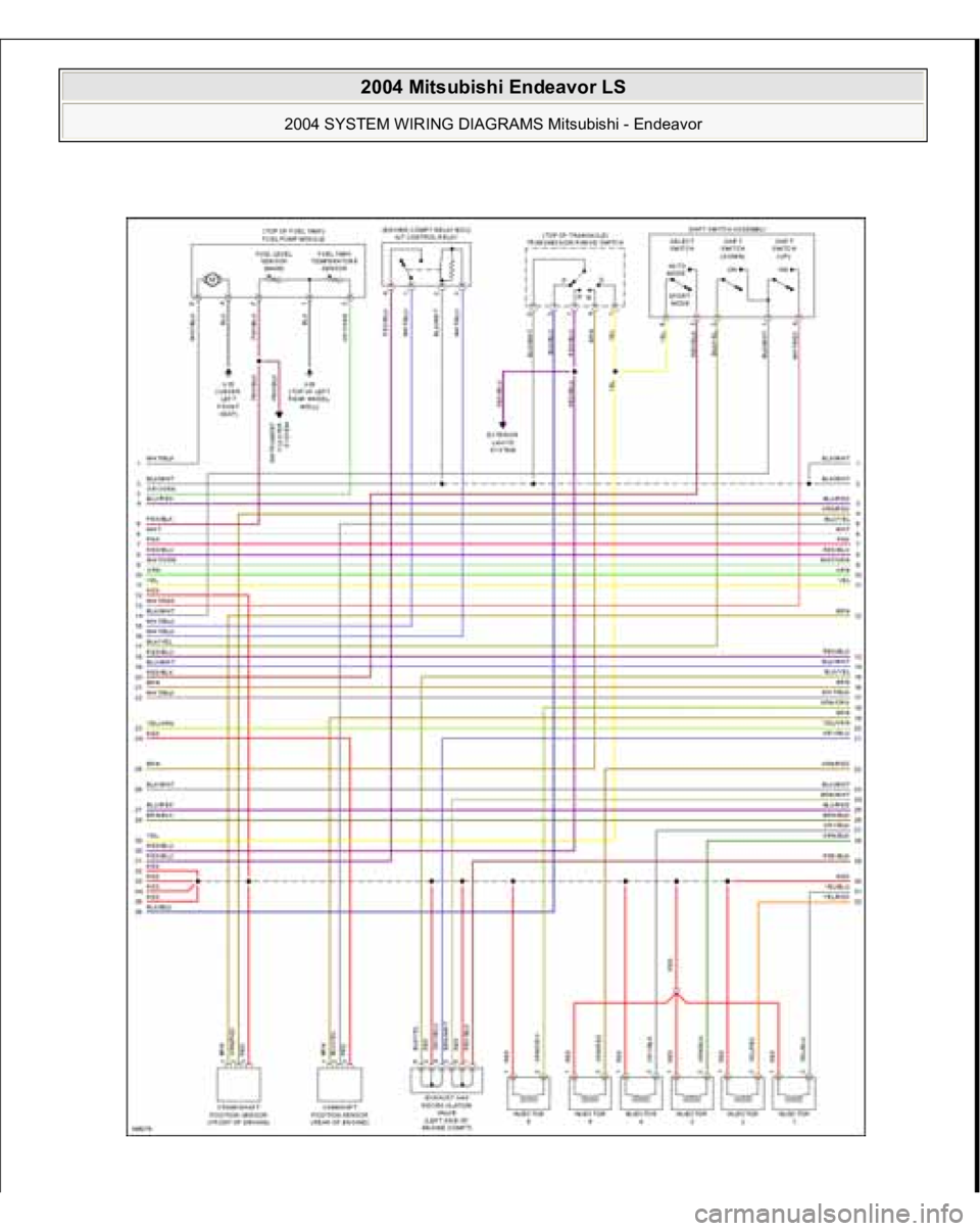 MITSUBISHI ENDEAVOR 2004  Service Repair Manual  
2004 Mitsubishi Endeavor LS 
2004 SYSTEM WIRING DIAGRAMS Mitsubishi - Endeavor
   