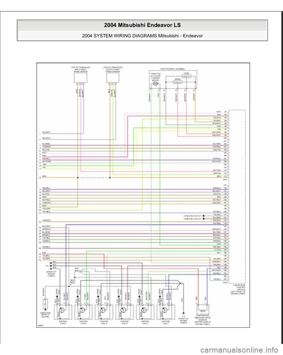 MITSUBISHI ENDEAVOR 2004  Service Repair Manual  
2004 Mitsubishi Endeavor LS 
2004 SYSTEM WIRING DIAGRAMS Mitsubishi - Endeavor
   