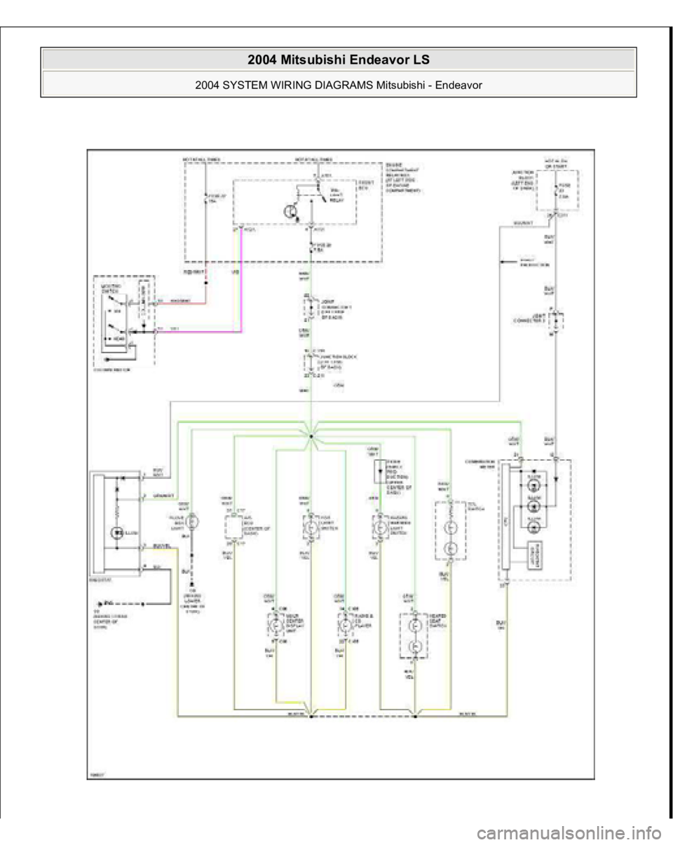 MITSUBISHI ENDEAVOR 2004 Service Repair Manual
2004 Mitsubishi Endeavor LS
2004 SYSTEM WIRING DIAGRAMS Mitsubishi - Endeavor
MITSUBISHI ENDEAVOR 2004 Service Repair Manual
2004 Mitsubishi Endeavor LS
2004 SYSTEM WIRING DIAGRAMS Mitsubishi - Endeavor