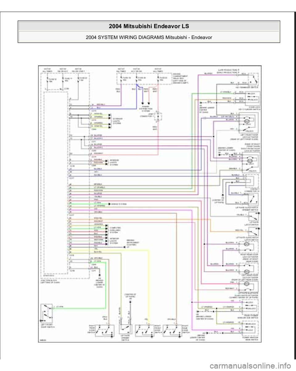 MITSUBISHI ENDEAVOR 2004  Service Repair Manual  
2004 Mitsubishi Endeavor LS 
2004 SYSTEM WIRING DIAGRAMS Mitsubishi - Endeavor
   