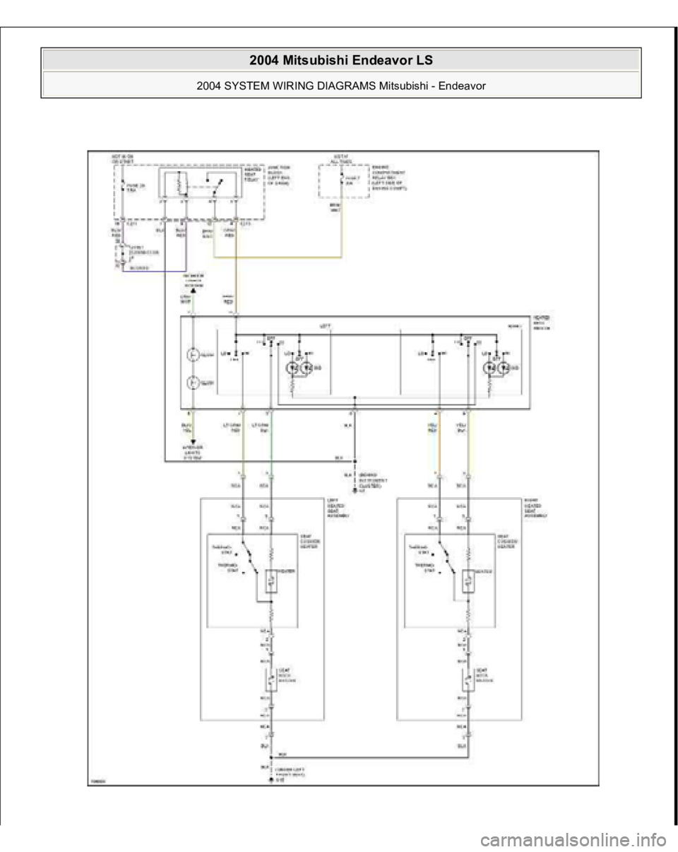 MITSUBISHI ENDEAVOR 2004  Service Repair Manual  
2004 Mitsubishi Endeavor LS 
2004 SYSTEM WIRING DIAGRAMS Mitsubishi - Endeavor
   