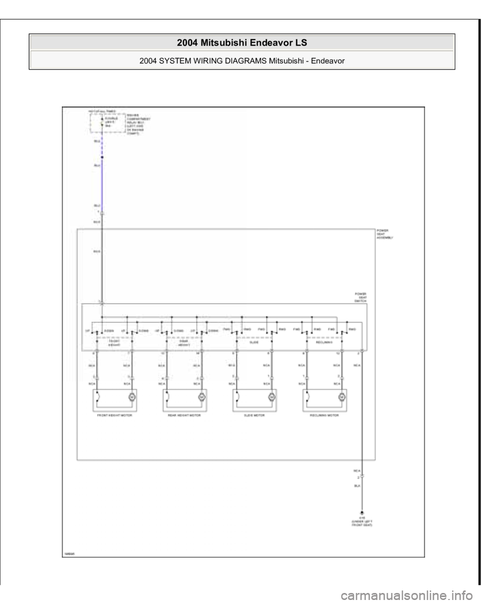 MITSUBISHI ENDEAVOR 2004  Service Repair Manual  
2004 Mitsubishi Endeavor LS 
2004 SYSTEM WIRING DIAGRAMS Mitsubishi - Endeavor
   