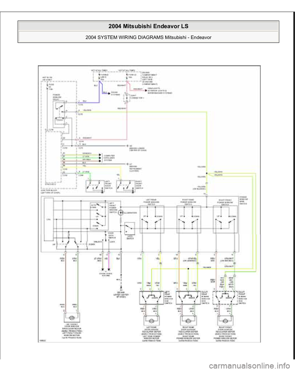 MITSUBISHI ENDEAVOR 2004  Service Repair Manual  
2004 Mitsubishi Endeavor LS 
2004 SYSTEM WIRING DIAGRAMS Mitsubishi - Endeavor
   