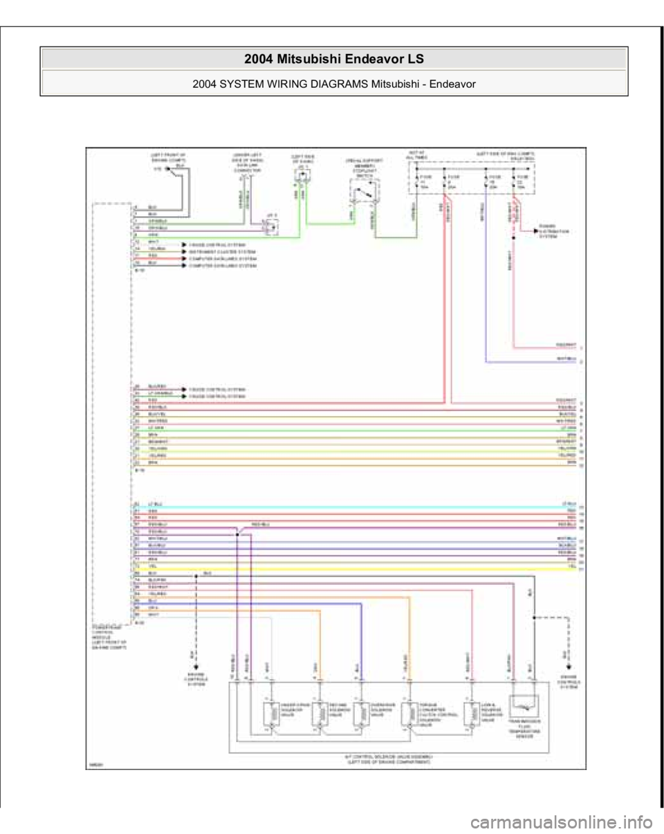 MITSUBISHI ENDEAVOR 2004  Service Repair Manual  
2004 Mitsubishi Endeavor LS 
2004 SYSTEM WIRING DIAGRAMS Mitsubishi - Endeavor
   
