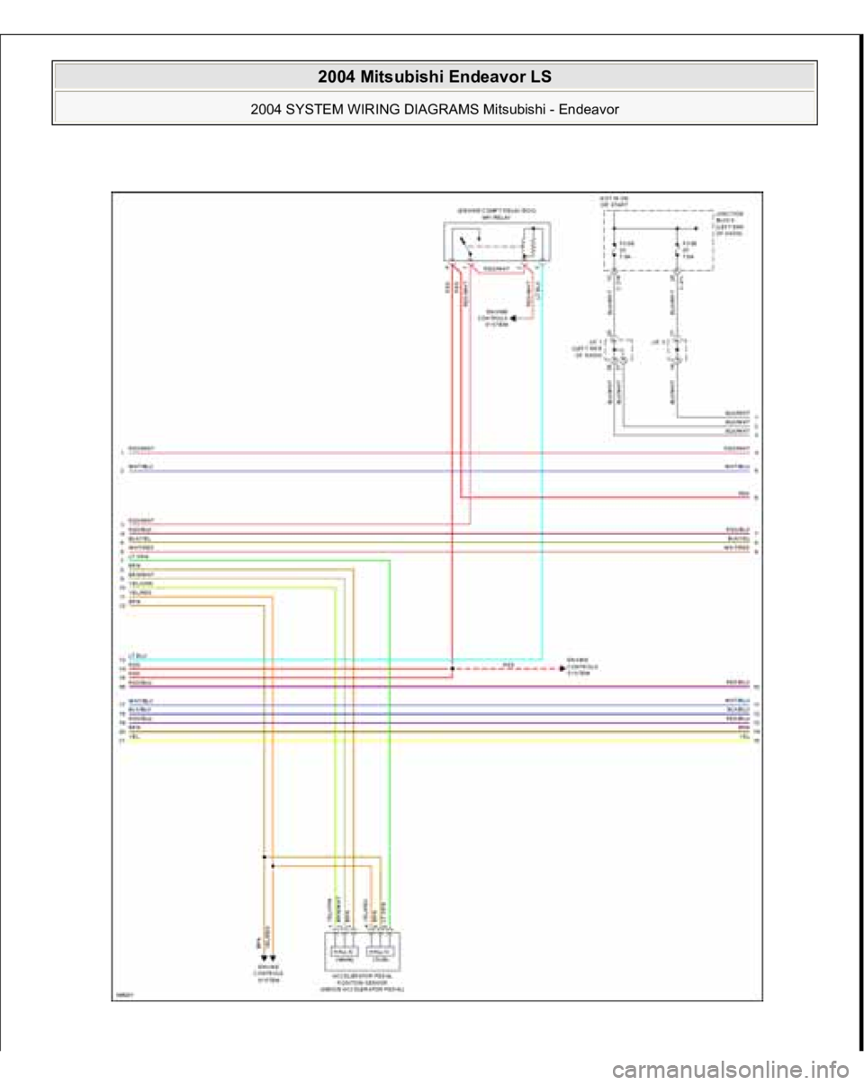 MITSUBISHI ENDEAVOR 2004  Service Repair Manual  
2004 Mitsubishi Endeavor LS 
2004 SYSTEM WIRING DIAGRAMS Mitsubishi - Endeavor
   