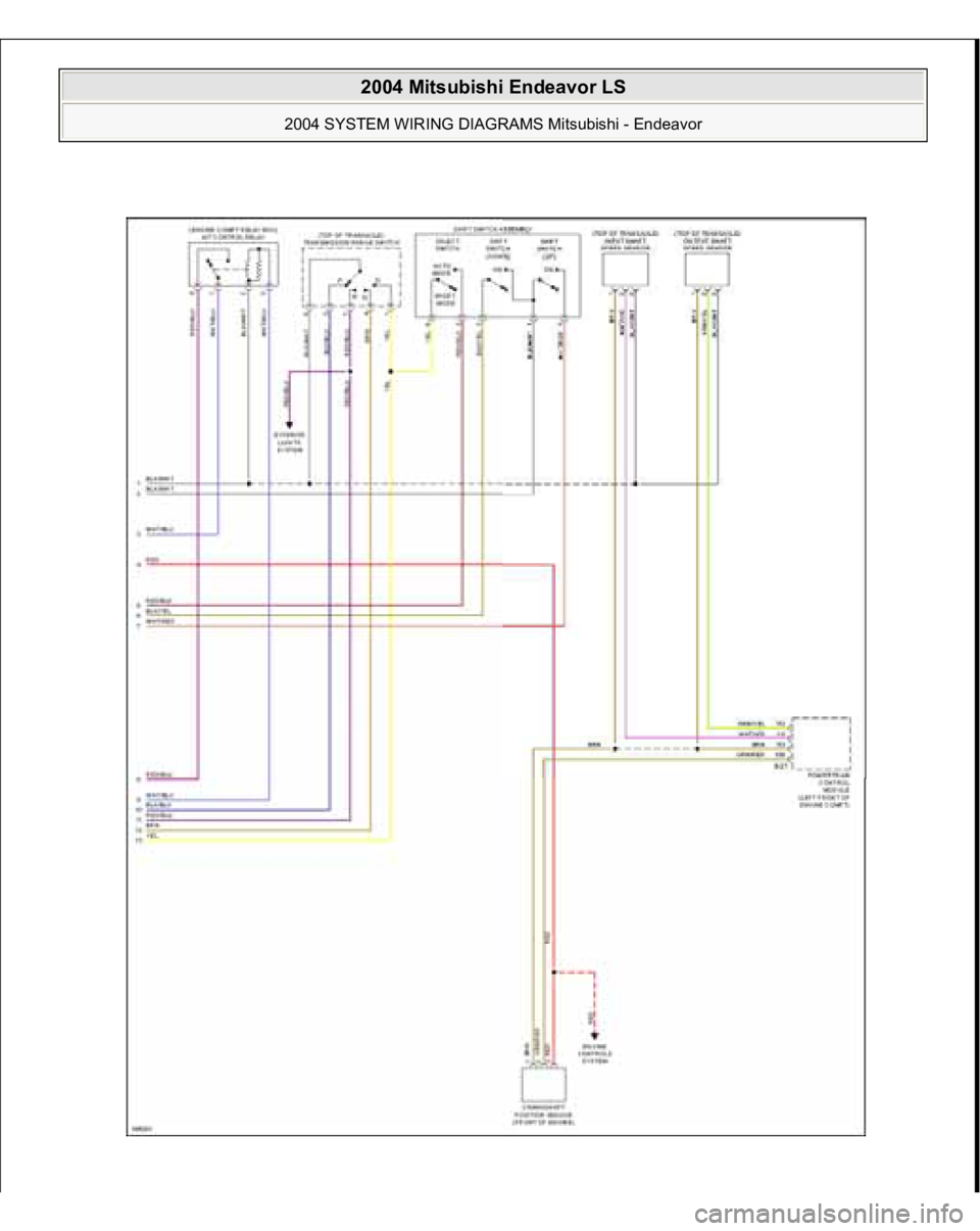 MITSUBISHI ENDEAVOR 2004  Service Repair Manual  
2004 Mitsubishi Endeavor LS 
2004 SYSTEM WIRING DIAGRAMS Mitsubishi - Endeavor
   