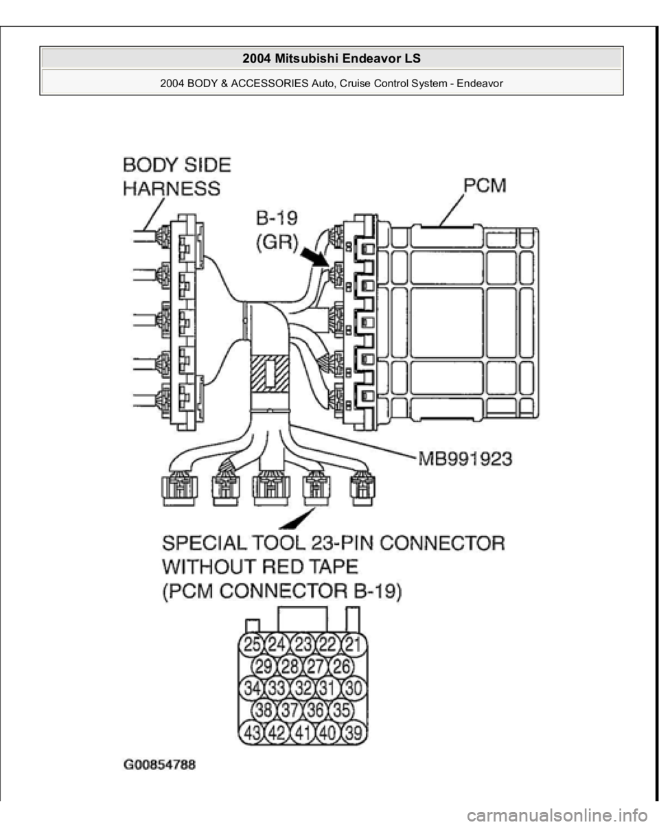 MITSUBISHI ENDEAVOR 2004  Service Repair Manual  
2004 Mitsubishi Endeavor LS 
2004 BODY & ACCESSORIES Auto, Cruise Control System - Endeavor
   