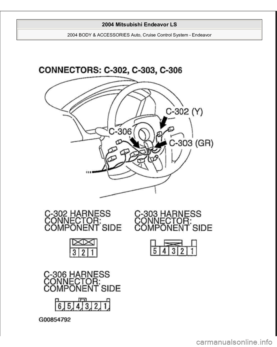 MITSUBISHI ENDEAVOR 2004  Service Repair Manual  
2004 Mitsubishi Endeavor LS 
2004 BODY & ACCESSORIES Auto, Cruise Control System - Endeavor
   