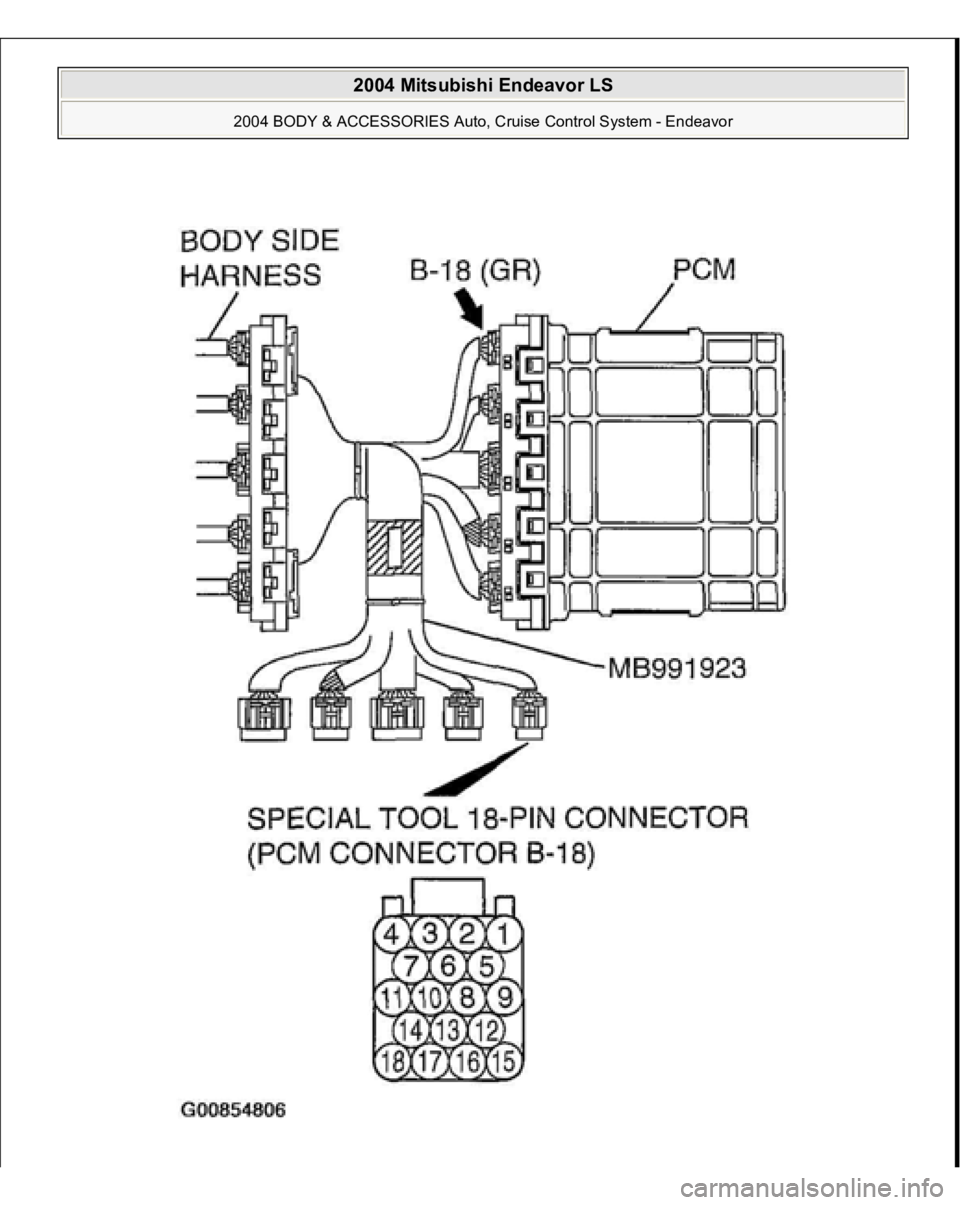 MITSUBISHI ENDEAVOR 2004  Service Repair Manual  
2004 Mitsubishi Endeavor LS 
2004 BODY & ACCESSORIES Auto, Cruise Control System - Endeavor
   