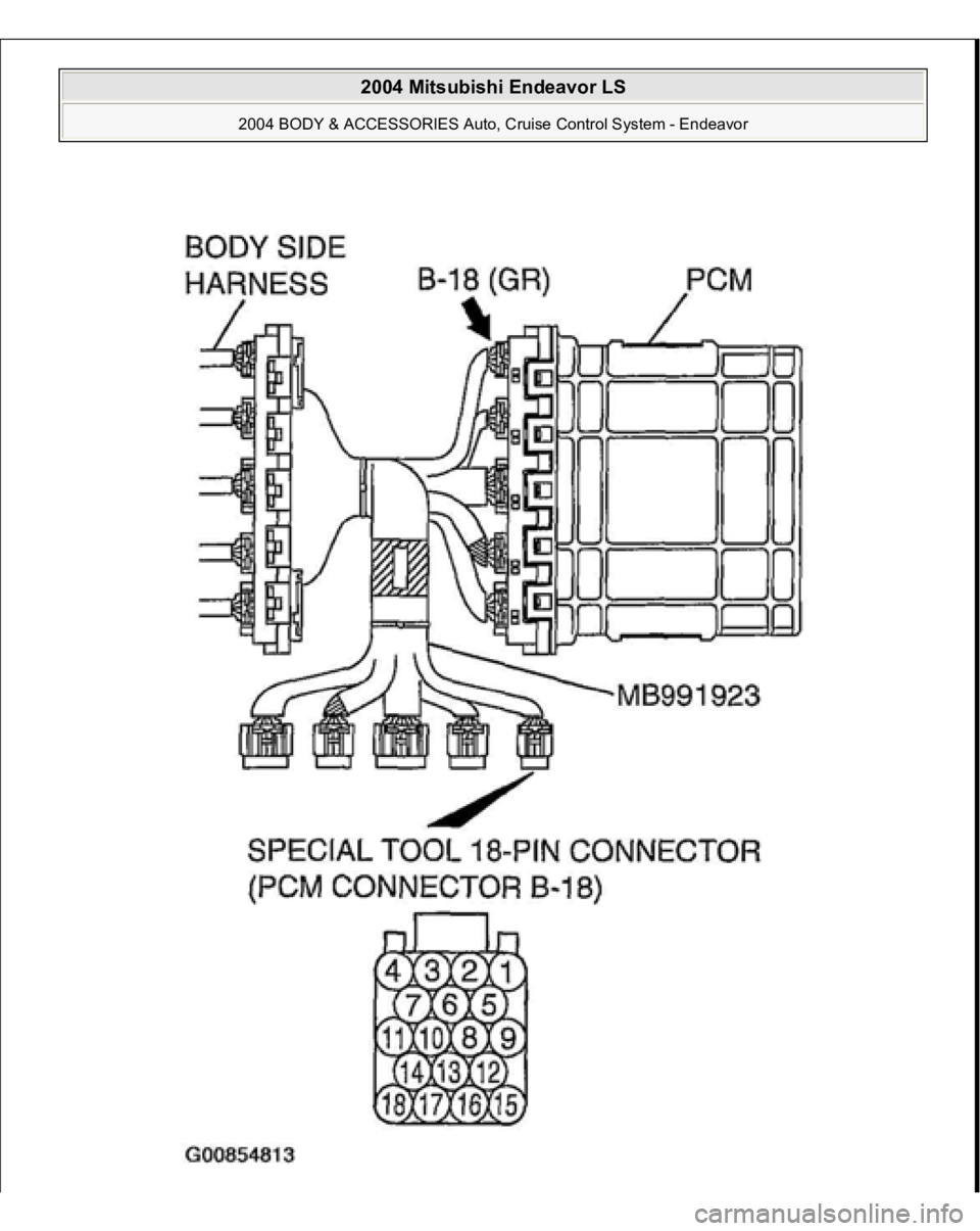 MITSUBISHI ENDEAVOR 2004  Service Repair Manual  
2004 Mitsubishi Endeavor LS 
2004 BODY & ACCESSORIES Auto, Cruise Control System - Endeavor
   