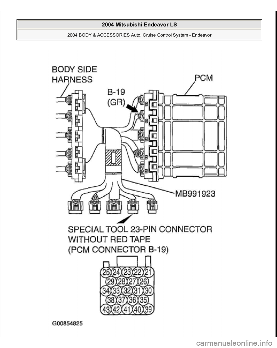 MITSUBISHI ENDEAVOR 2004  Service Repair Manual  
2004 Mitsubishi Endeavor LS 
2004 BODY & ACCESSORIES Auto, Cruise Control System - Endeavor
   