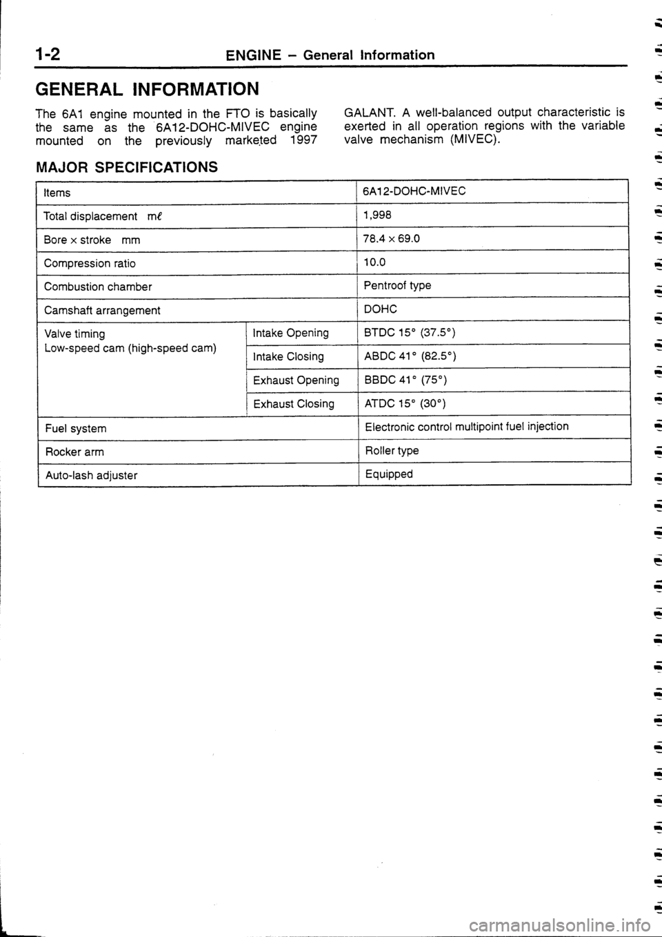 MITSUBISHI FTO 1998 Technical Information Manual MITSUBISHI FTO 1998 Technical Information Manual