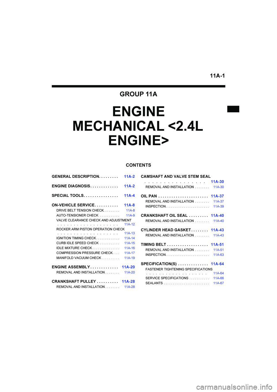 MITSUBISHI GALANT 2004 Manual Online 
	













	


























	


















