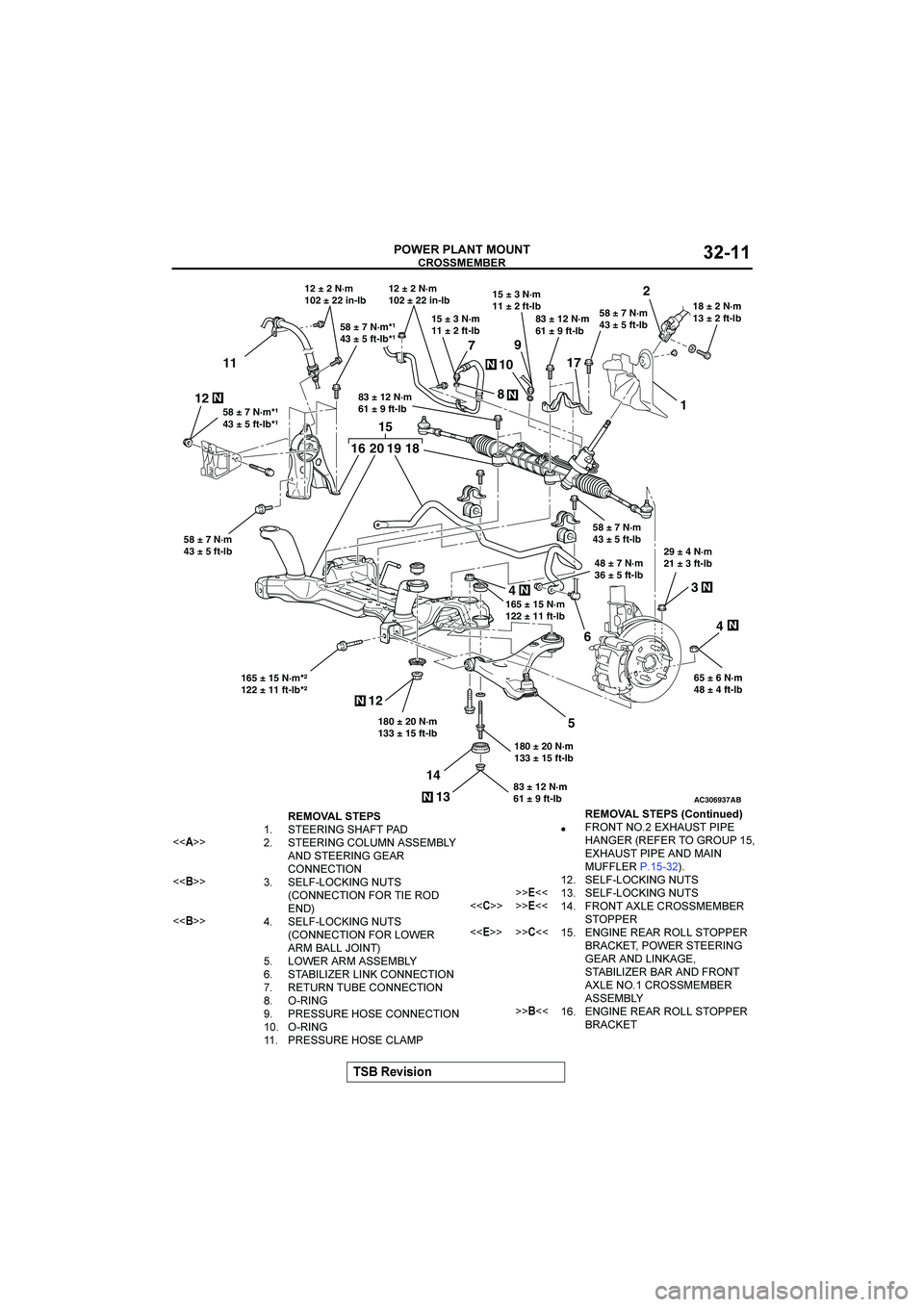 MITSUBISHI GALANT 2004  Workshop Manual 


"#$%$&



	
AC306937
83 ± 12 N·m
61 ± 9 ft-lb
180 ± 20 N·m
133 ± 15 ft-lb 180 ± 20 N·m
133 ± 15 ft-lb 165 ± 15 N·m*²
122 ± 11 ft-lb*²65 ± 6 N·m
48 