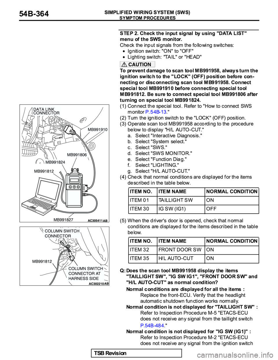 MITSUBISHI GALANT 2005  Service Repair Manual 