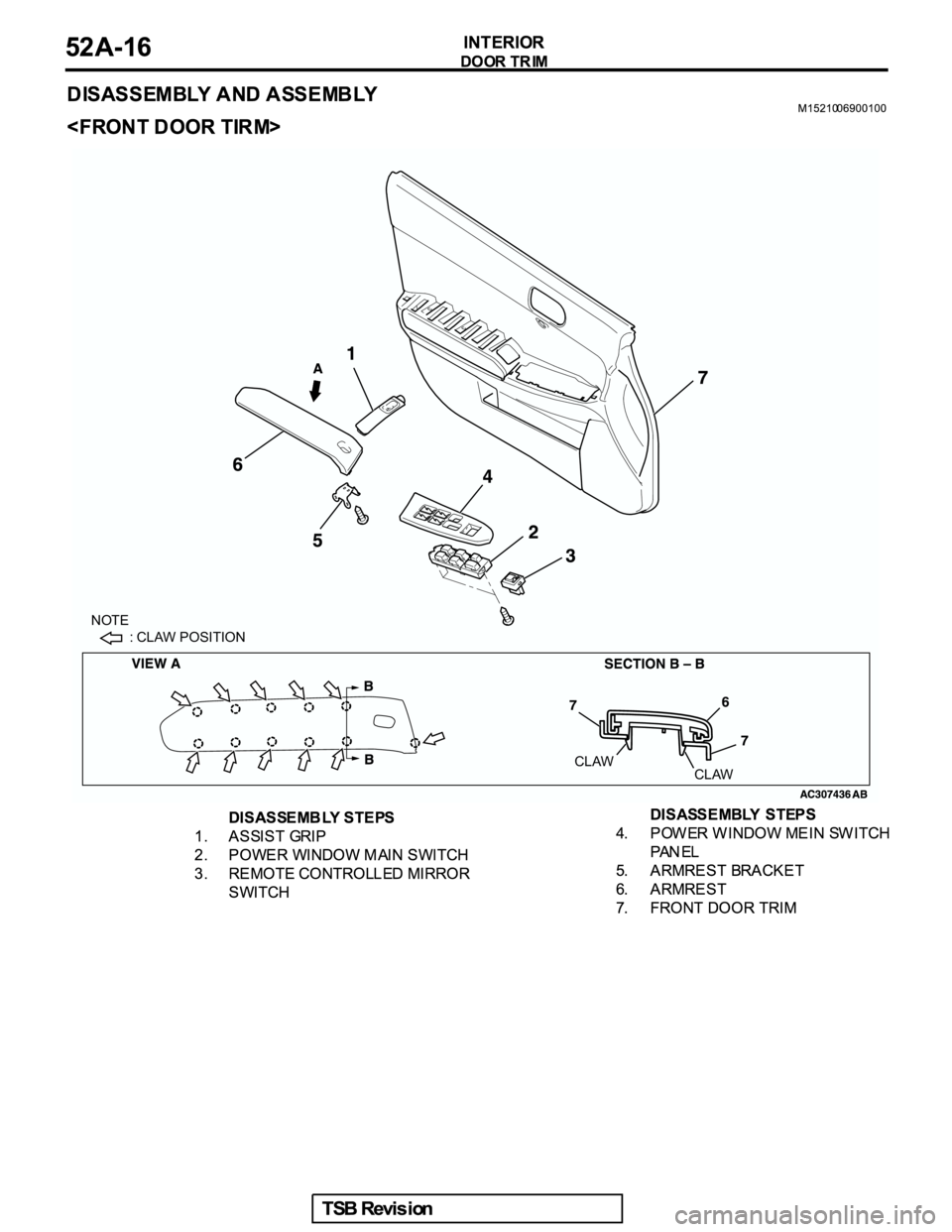 MITSUBISHI GALANT 2005 Service Repair Manual NOTE
: CLAW POSITION
CLAW
CLAW MITSUBISHI GALANT 2005 Service Repair Manual NOTE
: CLAW POSITION
CLAW
CLAW