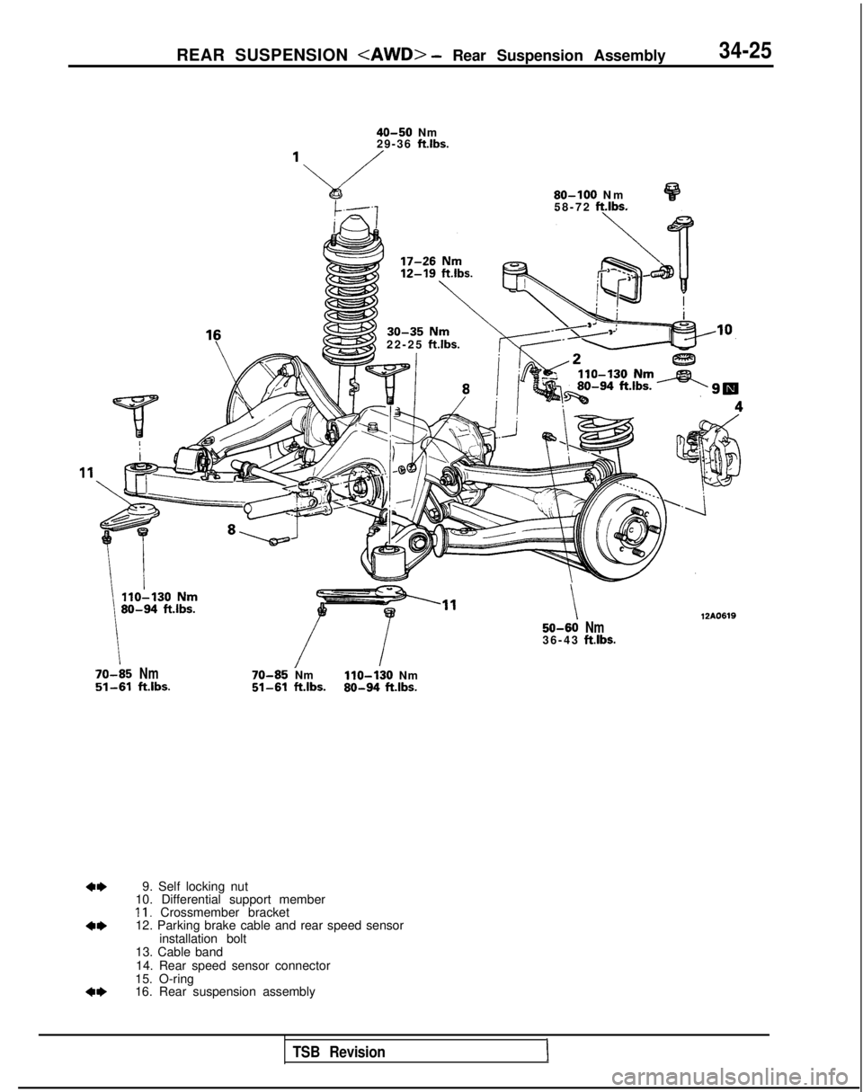 MITSUBISHI GALANT 1989 Service Repair Manual REAR SUSPENSION <AWD> - Rear Suspension Assembly34-25
40-50 Nm
29-36 ftlbs.
80-100 N
m
58-72
ft.lbs.
22-25 ftlbs.
\
50-60Nm36-4
3
ftlbs.
70-85Nm70-85Nm110-130 Nm51-61ft.lbs.51-61ftlbs.80-94 ftlbs.
MITSUBISHI GALANT 1989 Service Repair Manual REAR SUSPENSION <AWD> - Rear Suspension Assembly34-25
40-50 Nm
29-36 ftlbs.
80-100 N
m
58-72
ft.lbs.
22-25 ftlbs.
\
50-60Nm36-4
3
ftlbs.
70-85Nm70-85Nm110-130 Nm51-61ft.lbs.51-61ftlbs.80-94 ftlbs.