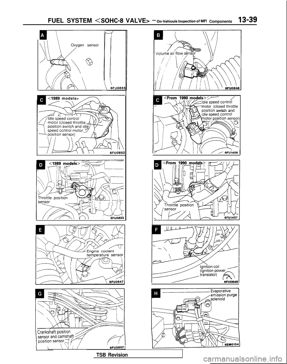 MITSUBISHI GALANT 1989 Service Repair Manual FUEL SYSTEM <SOHC-8 VALVE> - On-Vehicule Inspection of MFI Components13-39
Oxygen sensor
<I989 models>n
1<19& &odekw
sensor
,,< \;F”O85:
:Frory zy models>7-motor (closed
throttle sition
switch and
MITSUBISHI GALANT 1989 Service Repair Manual FUEL SYSTEM <SOHC-8 VALVE> - On-Vehicule Inspection of MFI Components13-39
Oxygen sensor
<I989 models>n
1<19& &odekw
sensor
,,< \;F”O85:
:Frory zy models>7-motor (closed
throttle sition
switch and