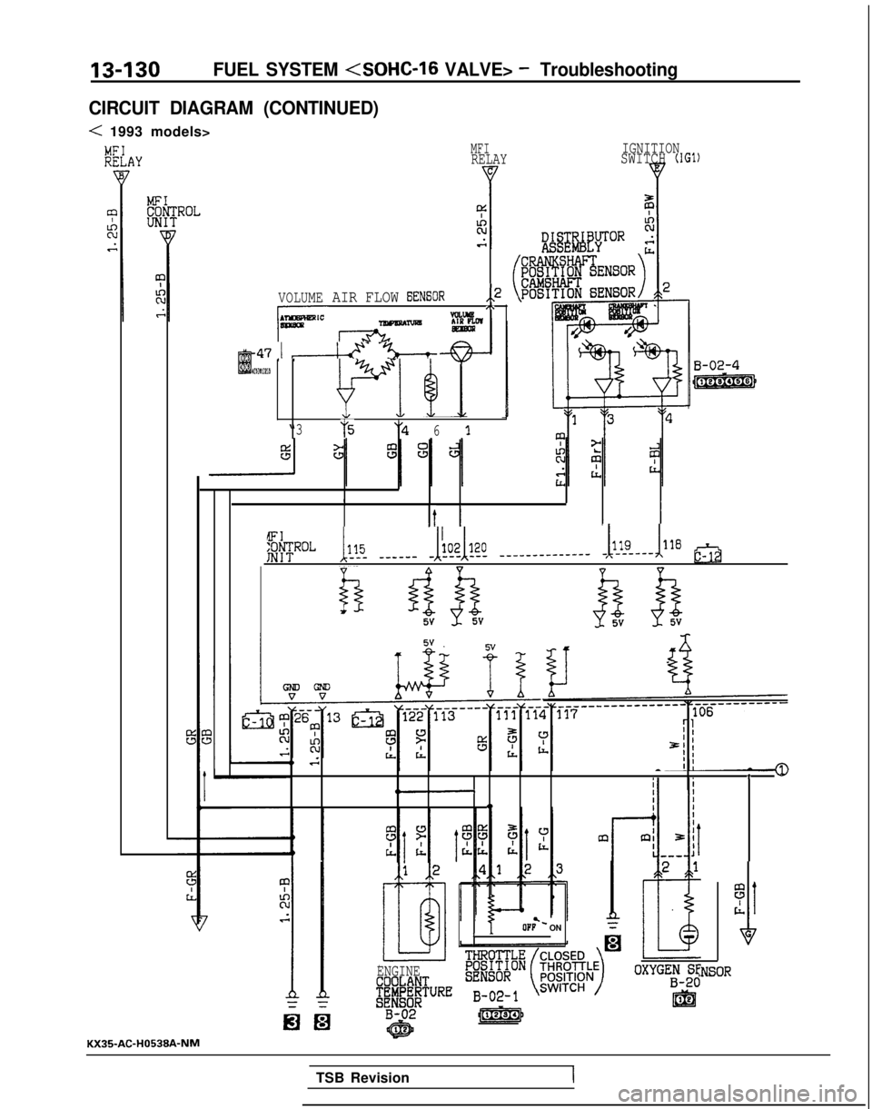 MITSUBISHI GALANT 1989 Service Repair Manual 13-130FUEL SYSTEM <SOHC-l6 VALVE> - Troubleshooting
CIRCUIT DIAGRAM (CONTINUED)
< 1993 models>
VOLUME
A-47 1 &- -%--t
MFIRELAY IGNITIONSWITCH (IGl)
AIR FLOW EXNSOR,,2,\VCLLW7nwmAm
m 468 1ES 1
“375y4 MITSUBISHI GALANT 1989 Service Repair Manual 13-130FUEL SYSTEM <SOHC-l6 VALVE> - Troubleshooting
CIRCUIT DIAGRAM (CONTINUED)
< 1993 models>
VOLUME
A-47 1 &- -%--t
MFIRELAY IGNITIONSWITCH (IGl)
AIR FLOW EXNSOR,,2,\VCLLW7nwmAm
m 468 1ES 1
“375y4