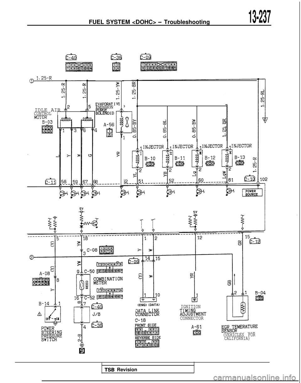 MITSUBISHI GALANT 1989  Service Repair Manual FUEL SYSTEM <DOHC> - Troubleshooting13-237
IDLE AIR 5~~5CONTROL
?
E
.2
EVA!=OFAT I VEEMISSION
9
8__-_-v----
>0
1
xF;i:z%
zkIAa>2
lbd
d.A
T T
%
I
1
IGNITION
EIW%ENTCONNECTOR
B-04
m
KXT;MERATURE
(VEHICL