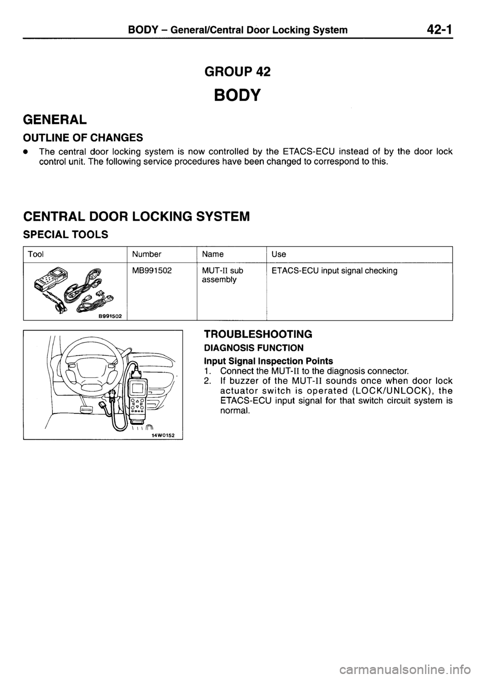 MITSUBISHI L400 1997 Workshop Service User Guide MITSUBISHI L400 1997 Workshop Service User Guide