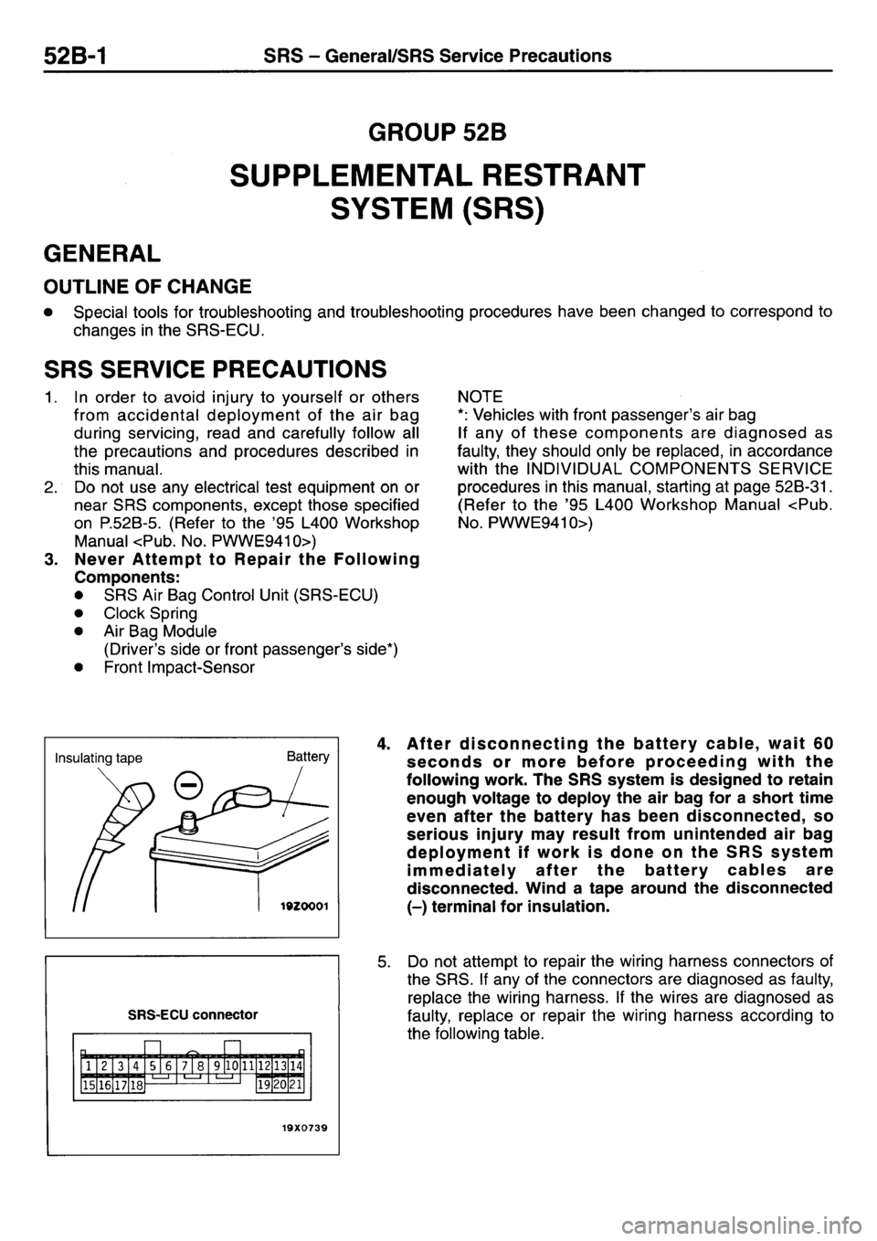 MITSUBISHI L400 1997 Workshop Service Owners Manual MITSUBISHI L400 1997 Workshop Service Owners Manual