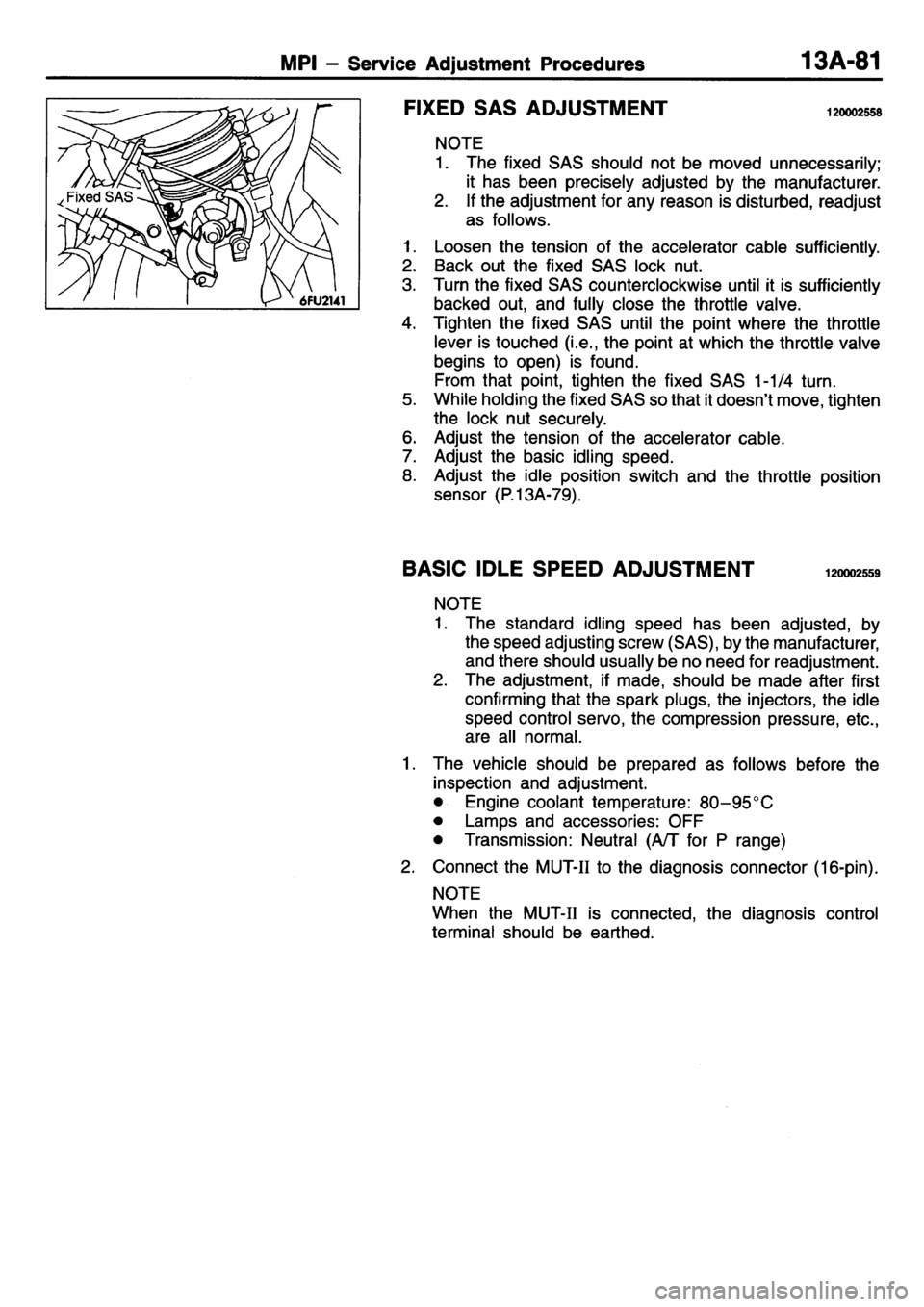 MITSUBISHI L400 1995  Workshop  Service Repair Manual 