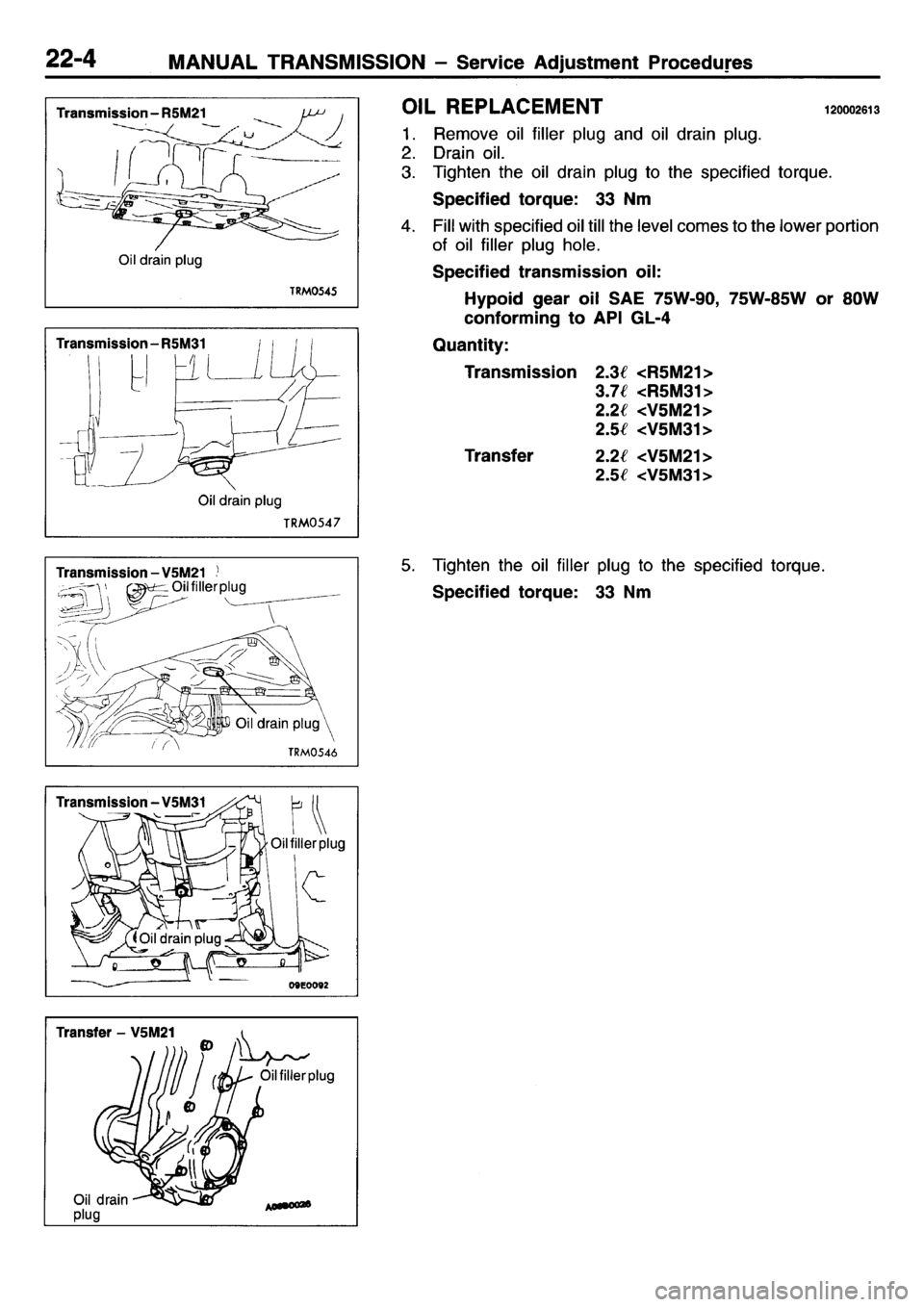 MITSUBISHI L400 1995  Workshop  Service Repair Manual 