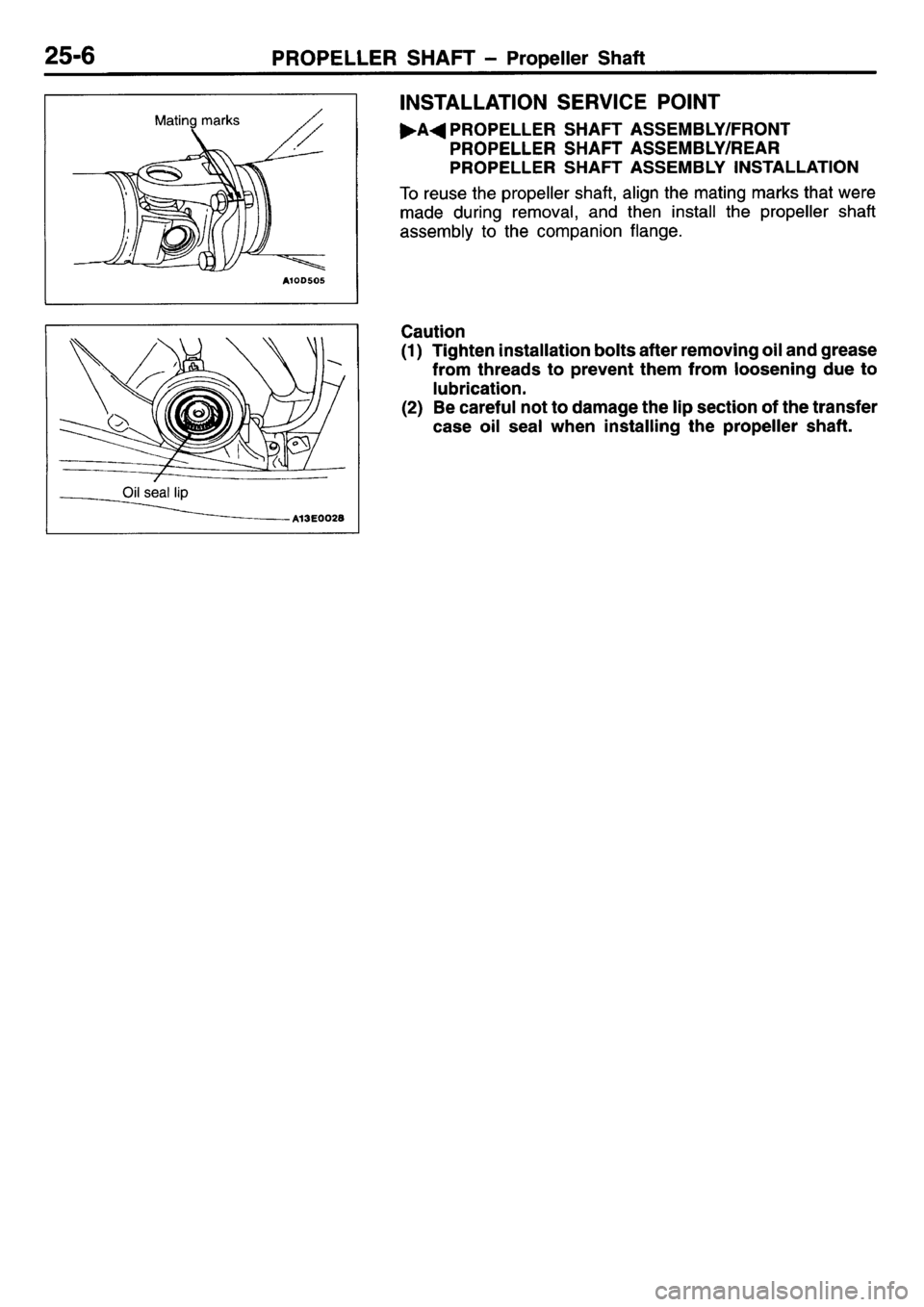 MITSUBISHI L400 1995  Workshop  Service Repair Manual 