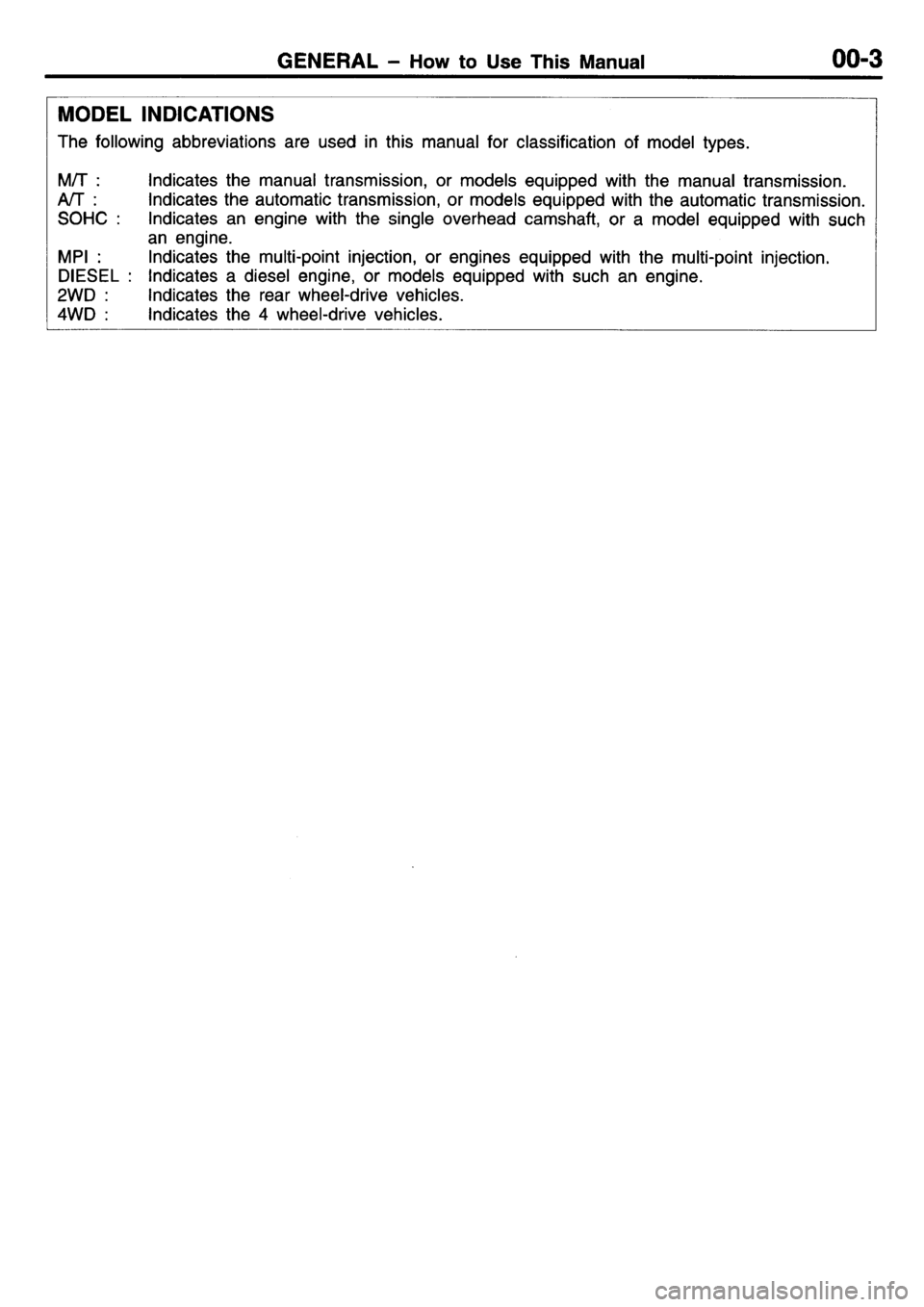 MITSUBISHI L400 1995  Workshop  Service Repair Manual 