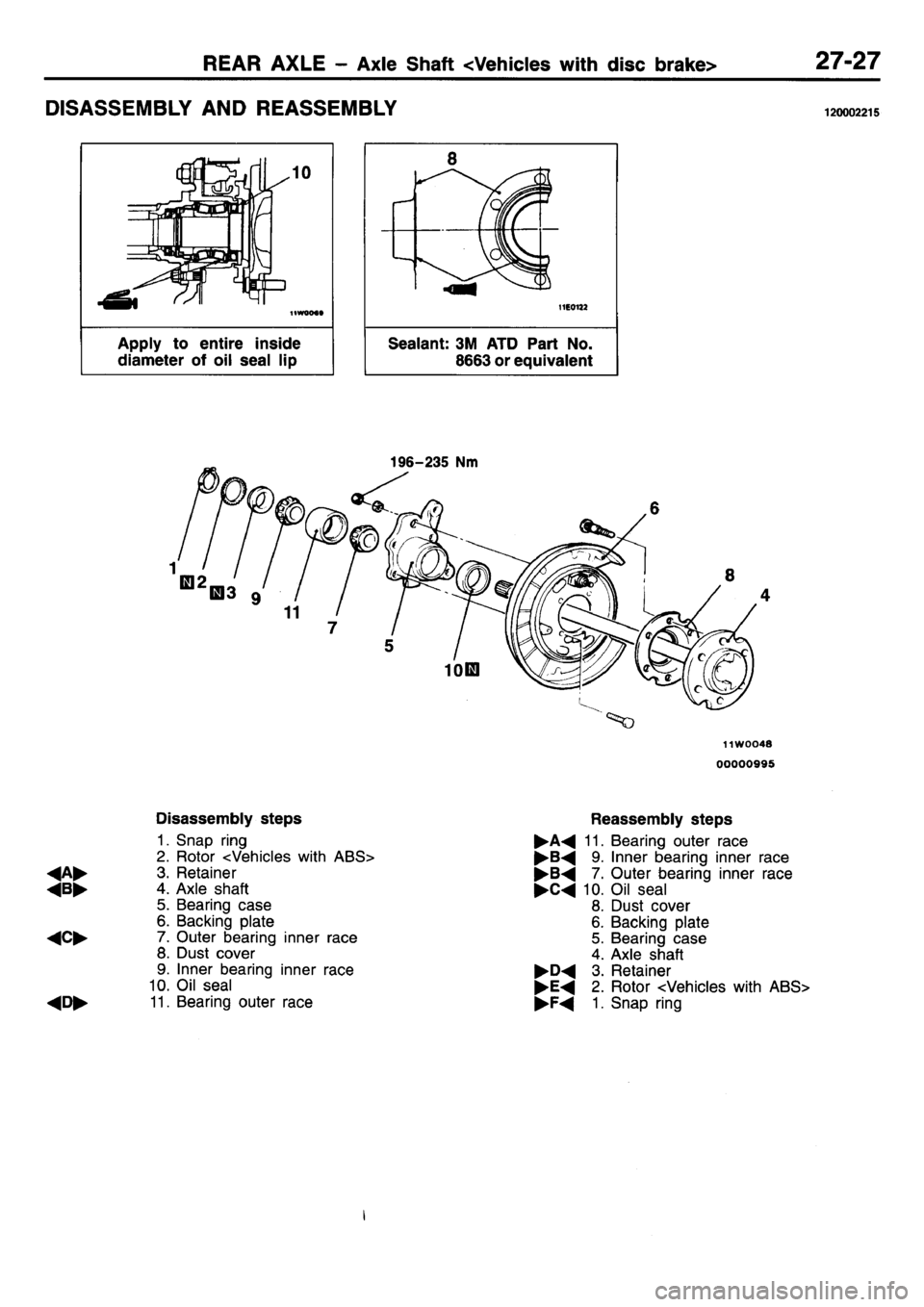 MITSUBISHI L400 1995  Workshop  Service Repair Manual 