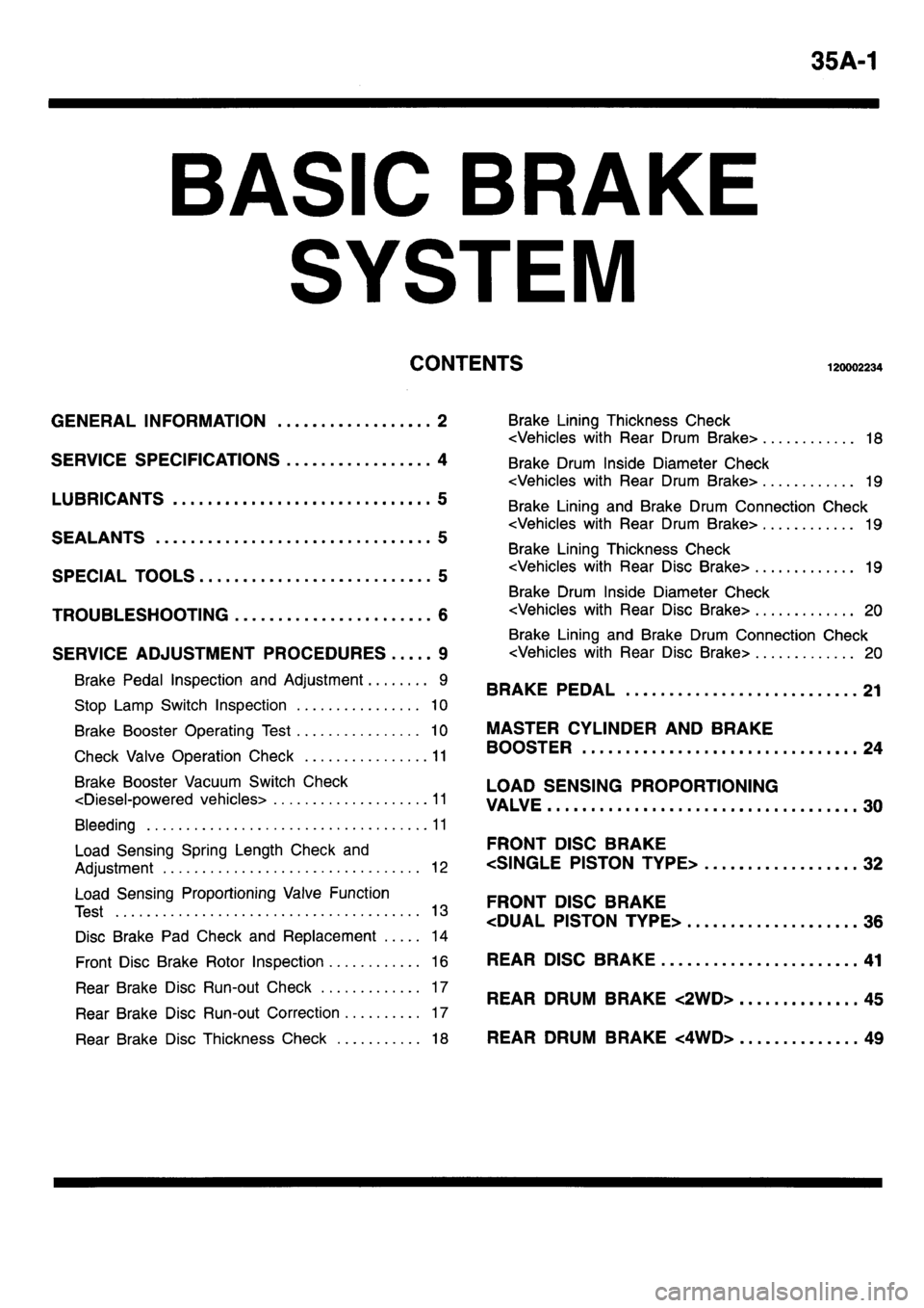MITSUBISHI L400 1995  Workshop  Service Repair Manual 