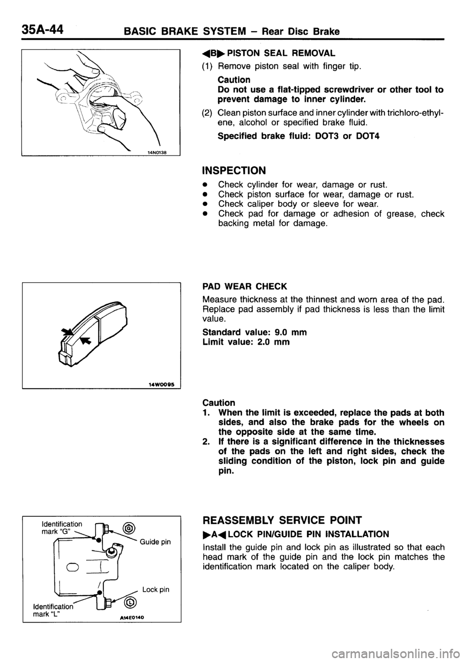 MITSUBISHI L400 1995  Workshop  Service Repair Manual 