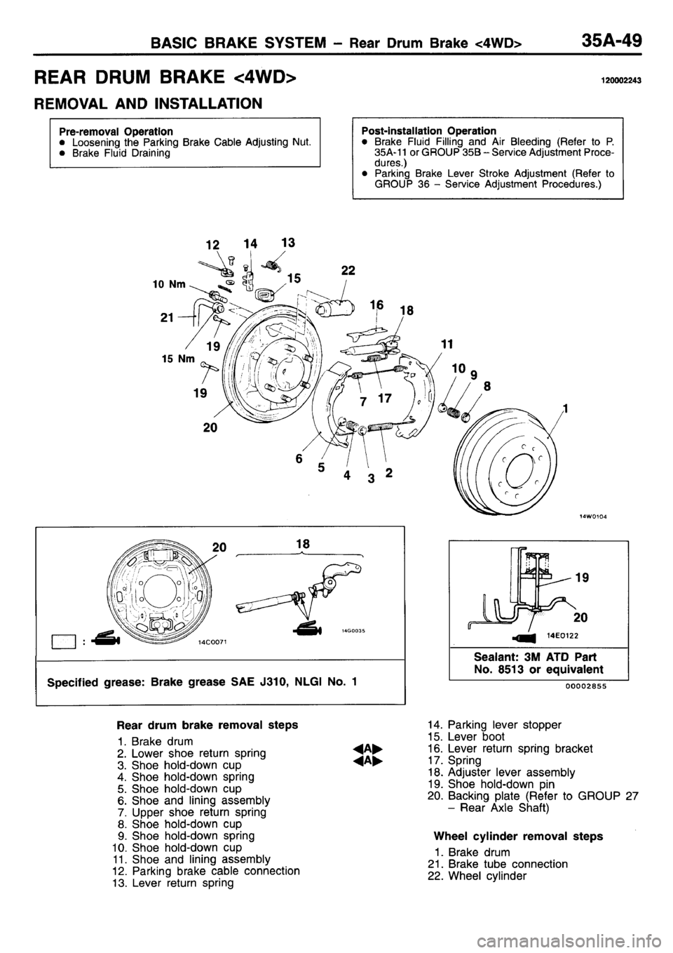 MITSUBISHI L400 1995  Workshop  Service Repair Manual 