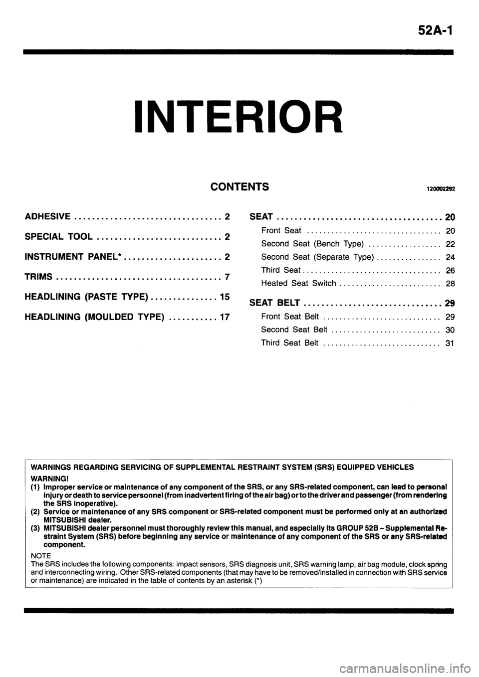 MITSUBISHI L400 1995  Workshop  Service Repair Manual 