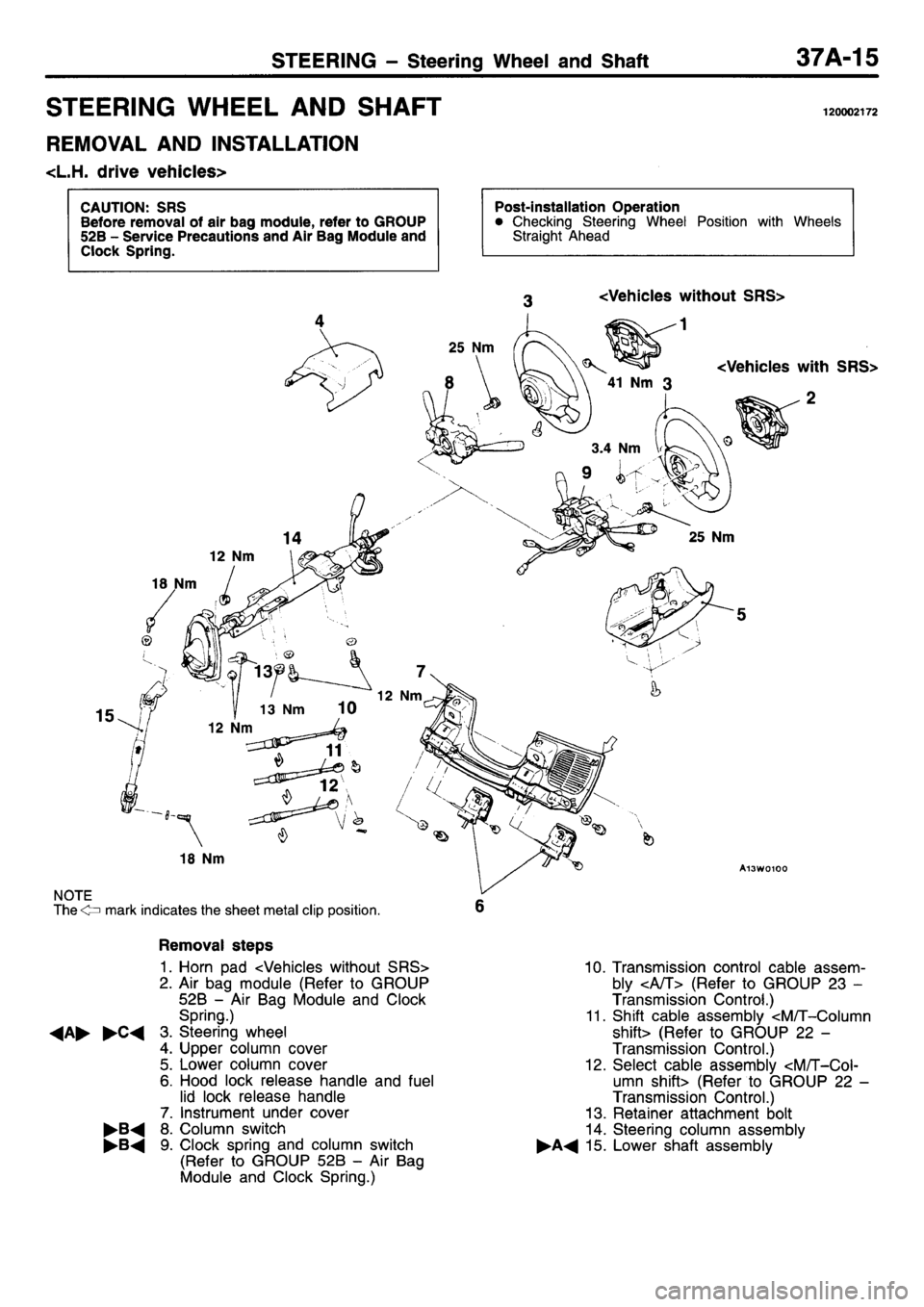 MITSUBISHI L400 1995  Workshop  Service Repair Manual 