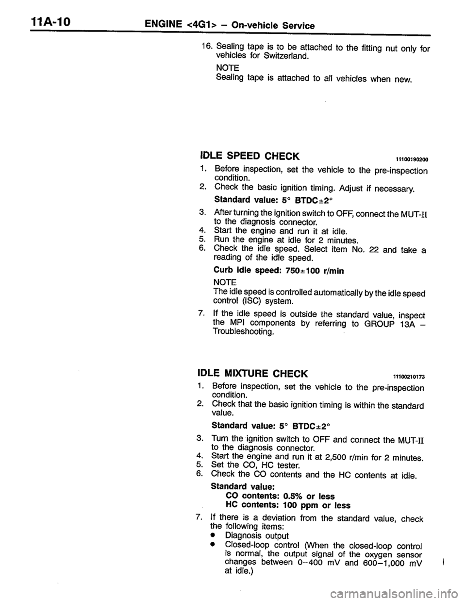 MITSUBISHI LANCER 1996 Workshop Service Service Manual MITSUBISHI LANCER 1996 Workshop Service Service Manual