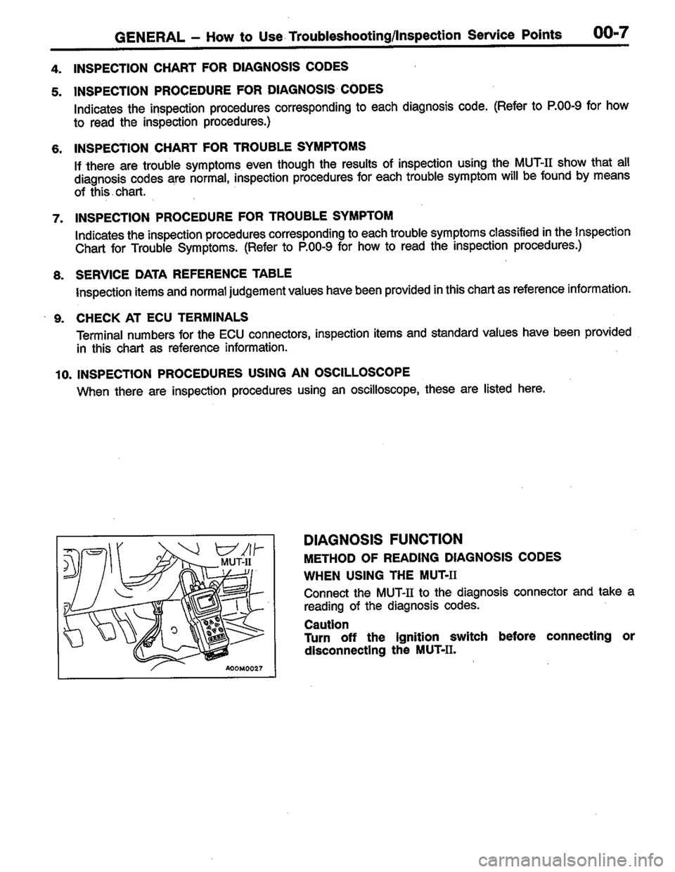 MITSUBISHI LANCER 1996  Workshop  Service Repair Manual 