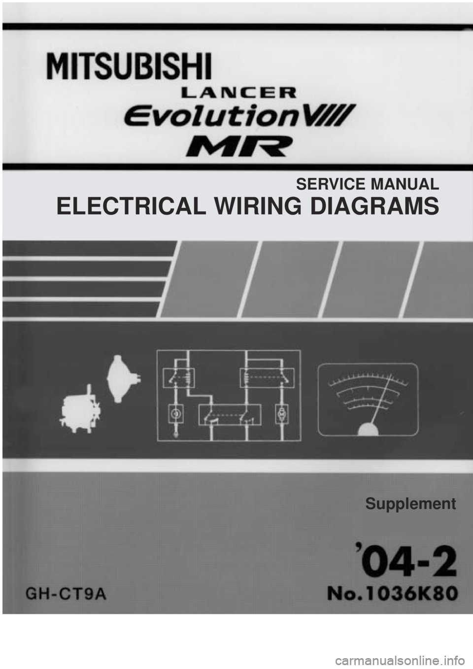 MITSUBISHI LANCER EVOLUTION VIII 2004 Owners Manual SERVICE MANUAL
ELECTRICAL WIRING DIAGRAMS
Supplement 