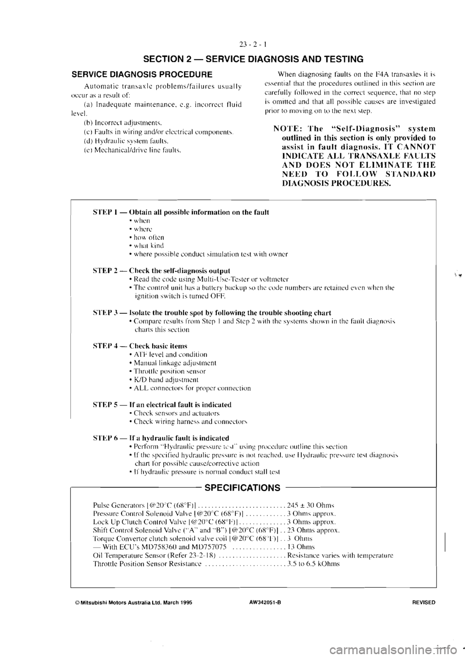 MITSUBISHI MAGNA 2005 Workshop Manual MITSUBISHI MAGNA 2005 Workshop Manual