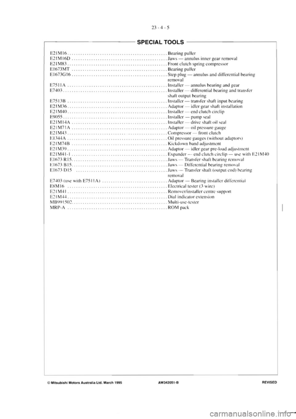 MITSUBISHI MAGNA 2005 Workshop Manual MITSUBISHI MAGNA 2005 Workshop Manual
