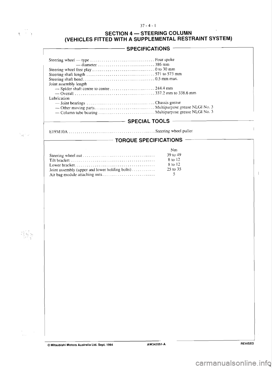 MITSUBISHI MAGNA 2005 Workshop Manual MITSUBISHI MAGNA 2005 Workshop Manual