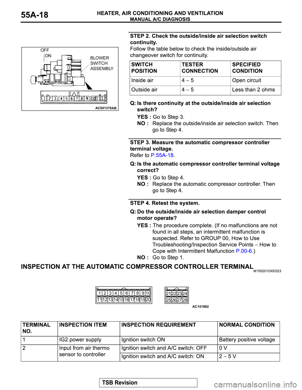 MITSUBISHI MONTERO 2003 Service Repair Manual AC001370
OFF
ON
BLOWER
SWITCH
ASSEMBLY
AB
28 27 23 24
26 25 21 22
1
112
123
134
145
156
167
178
189
1910
20
AC101882 MITSUBISHI MONTERO 2003 Service Repair Manual AC001370
OFF
ON
BLOWER
SWITCH
ASSEMBLY
AB
28 27 23 24
26 25 21 22
1
112
123
134
145
156
167
178
189
1910
20
AC101882