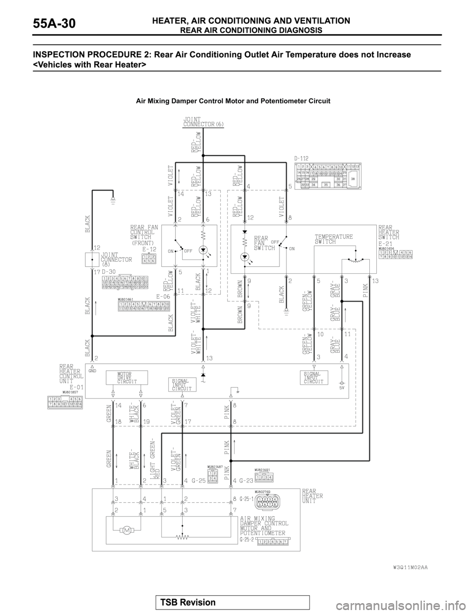 MITSUBISHI MONTERO 2003  Service Repair Manual Air Mixing Damper Control Motor and Potentiometer Circuit 